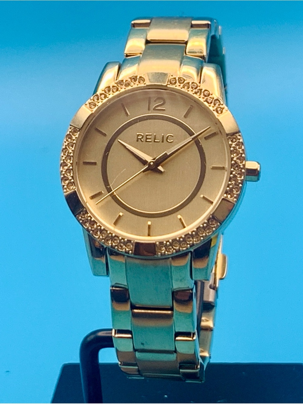 RELIC By FOSSIL ZR34202 Women’s Wristwatch All St Steel Crystals Works New Batt
